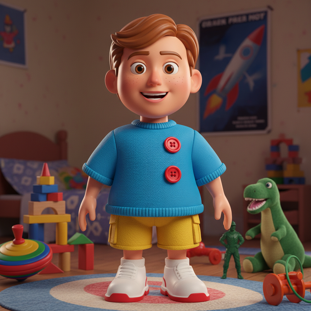 Retro 90s Pixar Toy Story Style AI AI portrait example — Disney Pixar 3D