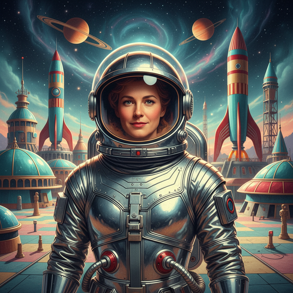 Retro Futurism 1950s Space AI AI portrait — Viral & TikTok