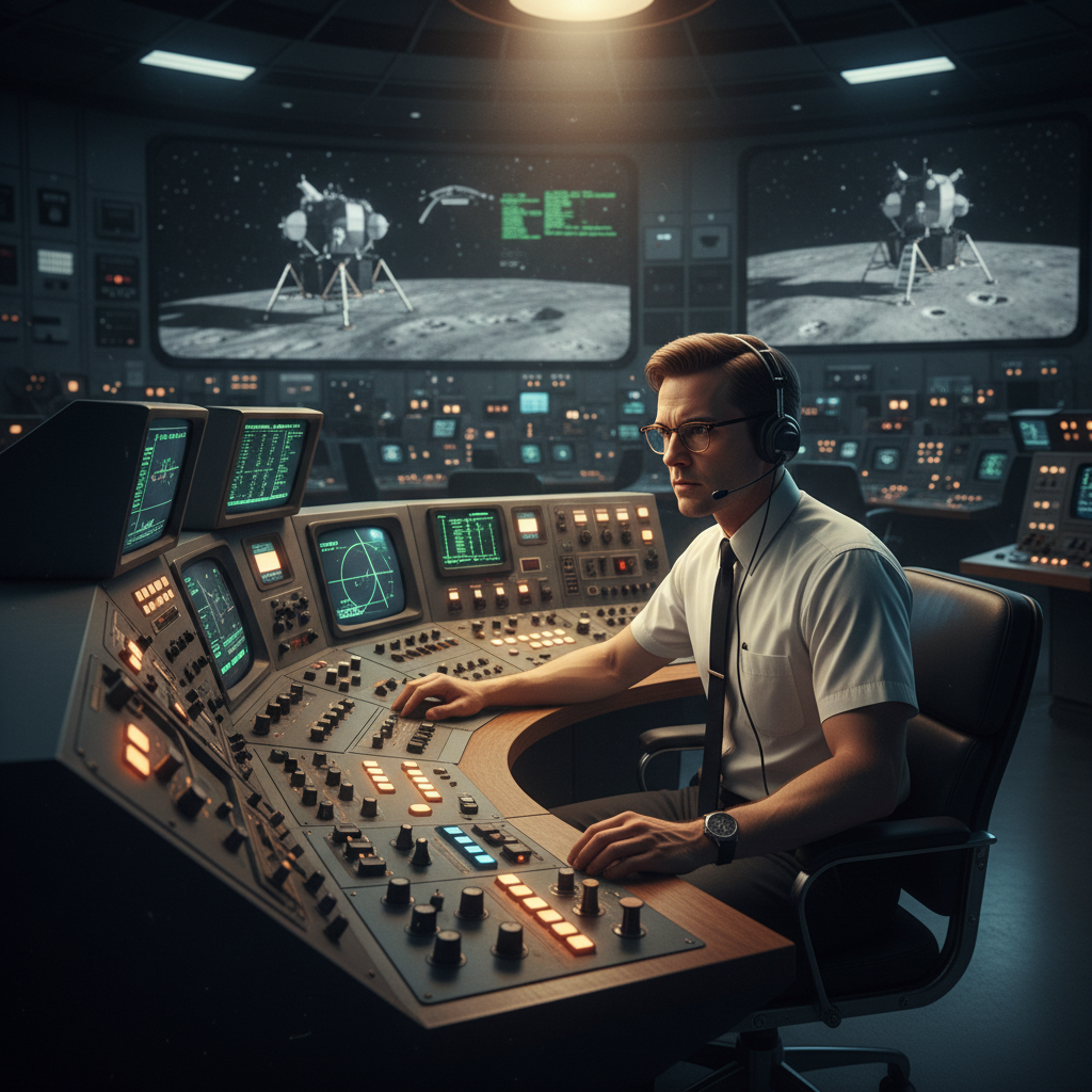 Retro NASA Space Center Engineer AI AI portrait example — Professional Headshots