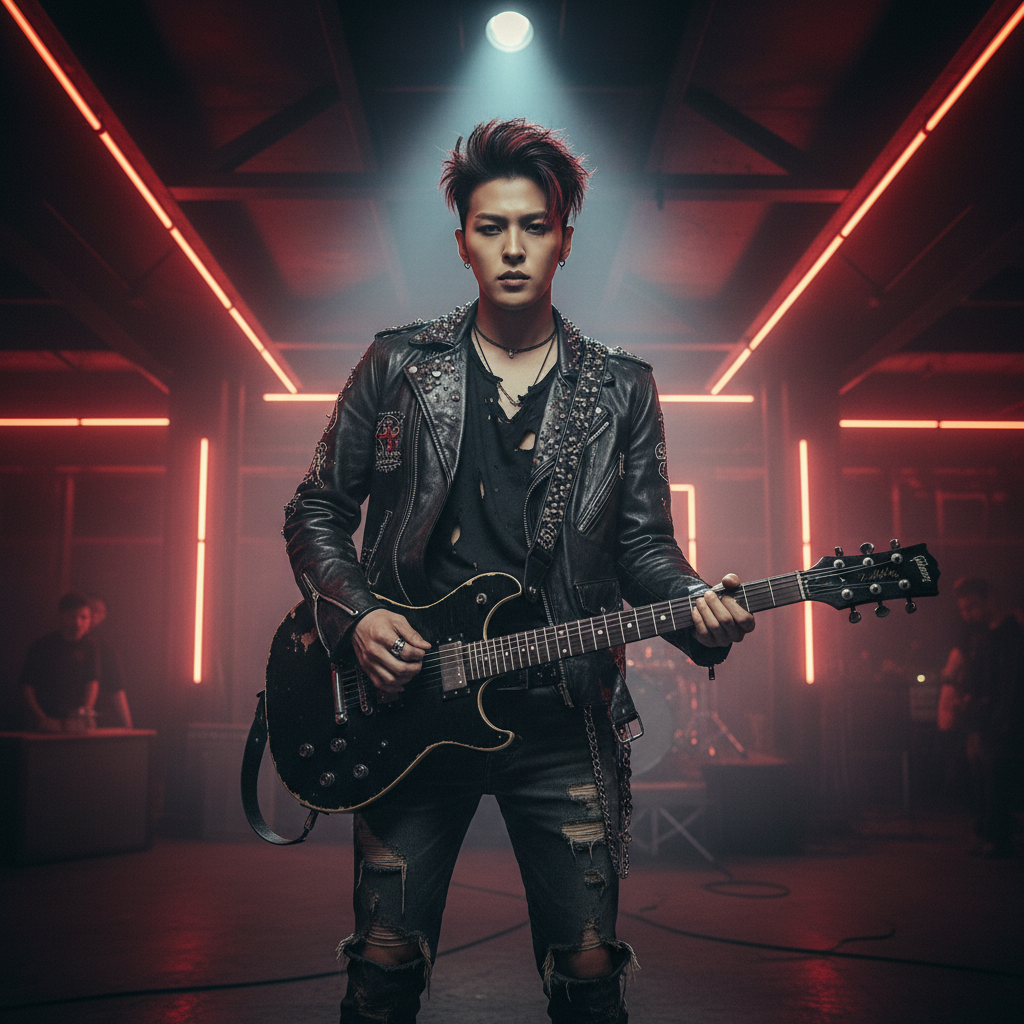 Rockstar Grunge Underground Club AI Trend AI portrait example — K-Pop & Idol