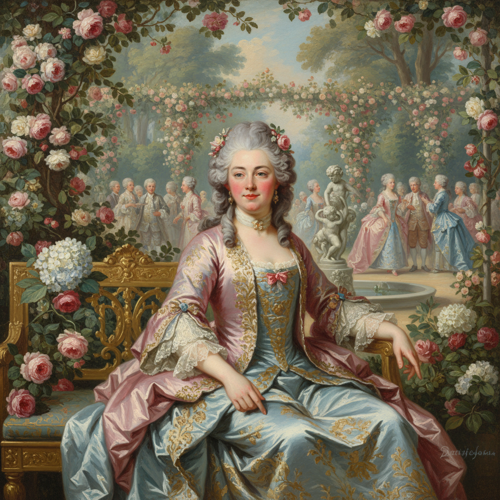 Rococo Pastel Garden Party AI Trend AI portrait example — Fine Art & Painting
