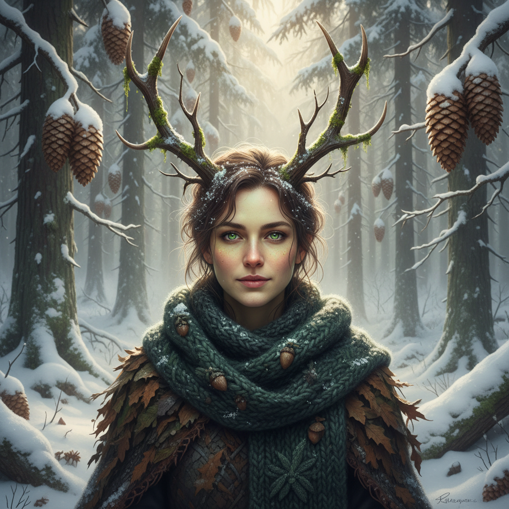 Rustic Woodland Creature Winter AI Portrait AI portrait example — Seasonal & Holiday