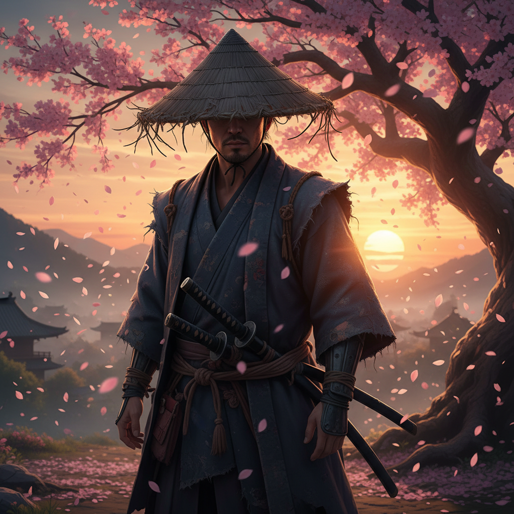 Samurai Ronin Twilight AI Portrait AI portrait example — Cinematic & Movie Poster