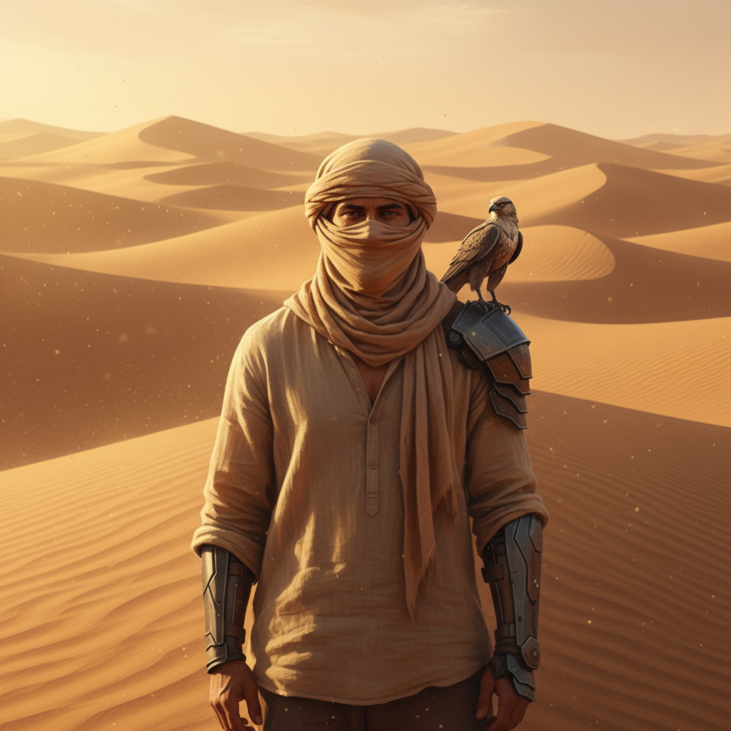 Soft Sunset Desert Nomad Portrait AI AI portrait example — Professional Headshots