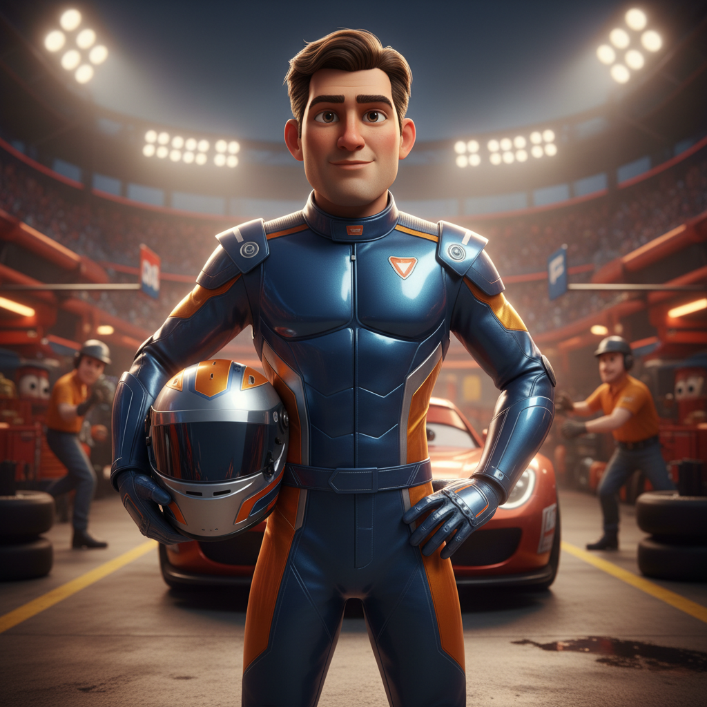 Speed Racer 3D Pixar Style AI AI portrait example — Disney Pixar 3D