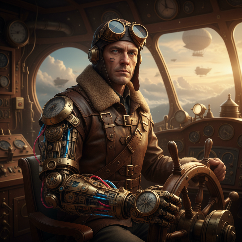 Steampunk Airship Captain AI Trend AI portrait example — Fantasy & Cosplay