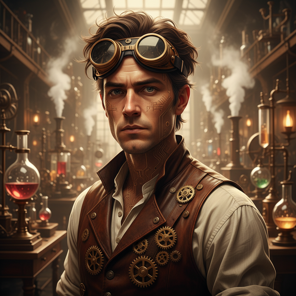 Steampunk Engineer Industrial AI Portrait AI portrait example — Professional Headshots