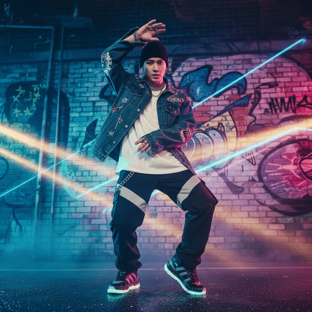 Street Dance Graffiti Seoul Night AI AI portrait — K-Pop & Idol
