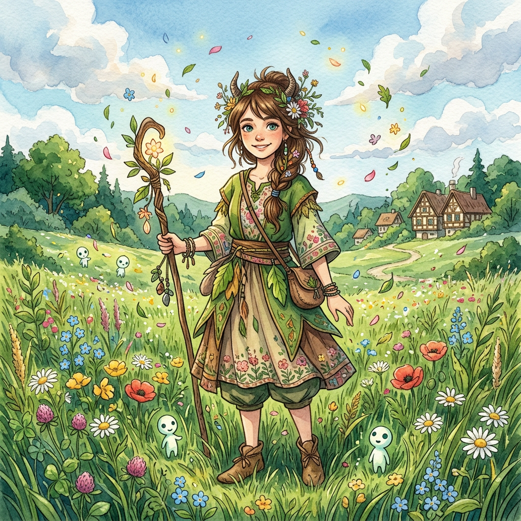 Studio Ghibli Meadow Spirit AI Portrait AI portrait