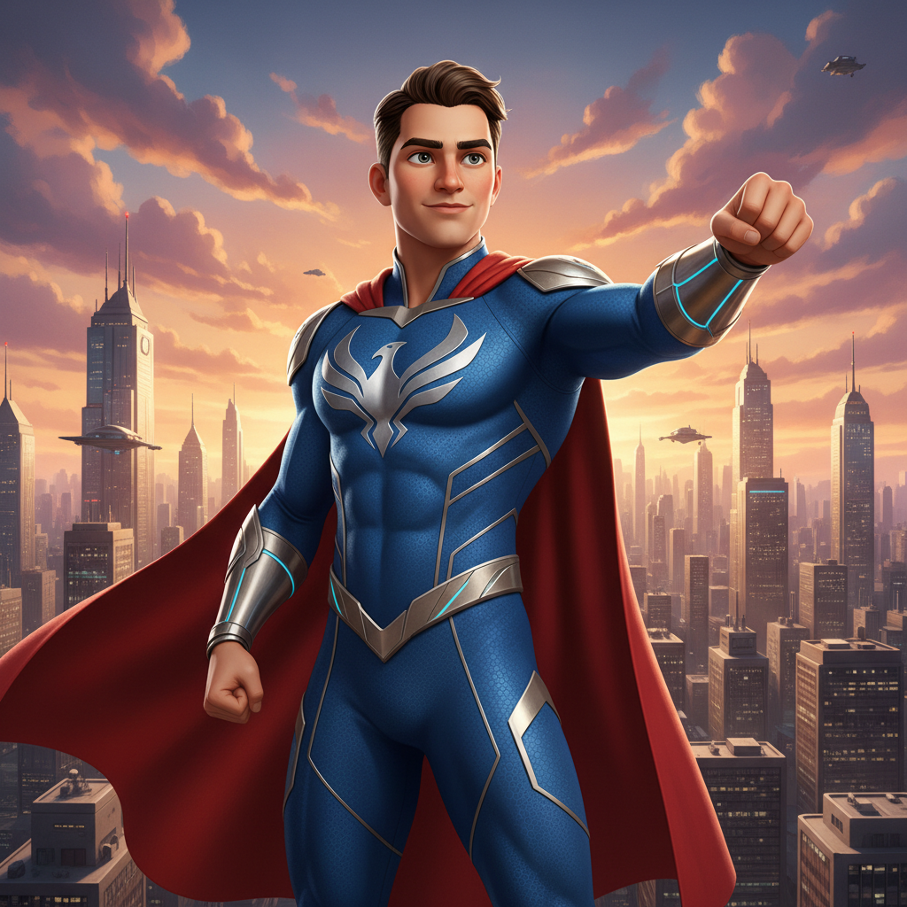 Super Hero Pixar 3D Action Portrait AI AI portrait example — Disney Pixar 3D