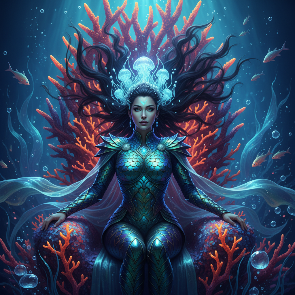 Underwater Atlantean Royalty AI Filter AI portrait example — Fantasy & Cosplay