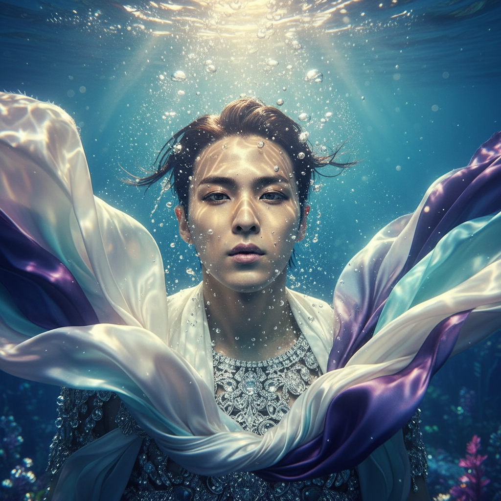Ethereal Underwater Mermaid Idol AI AI portrait — K-Pop & Idol