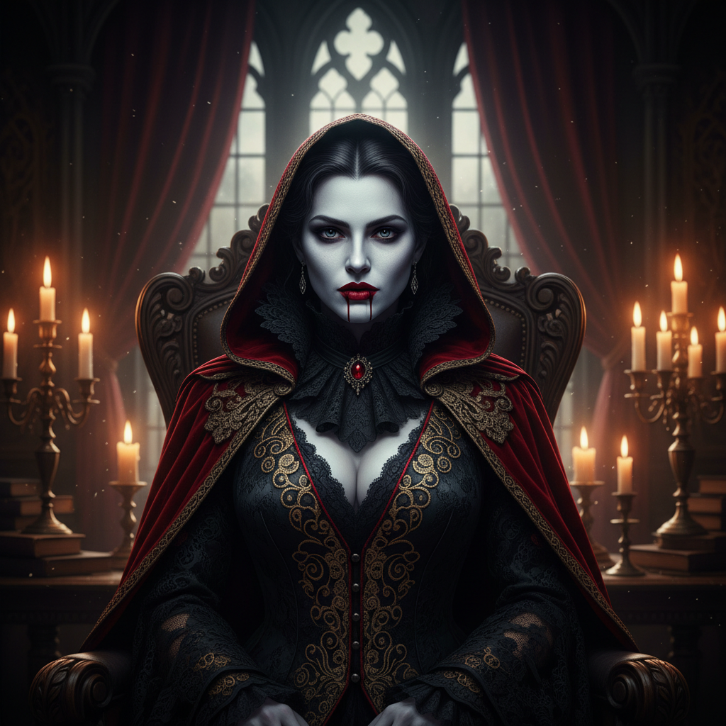 Victorian Gothic Vampire Portrait AI AI portrait example — Viral & TikTok