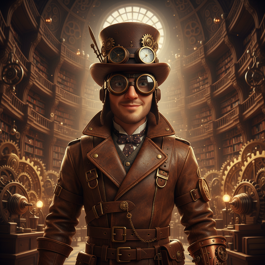 Vintage Steampunk Pixar 3D Portrait AI AI portrait example — Disney Pixar 3D