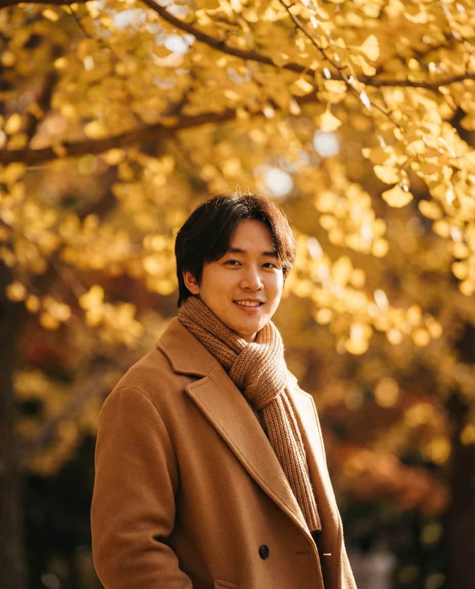Autumn Gingko Walk AI portrait — Gemini AI Korean Style Prompt