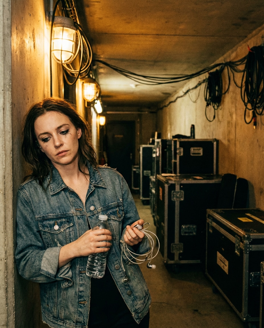 Backstage Candid AI portrait — Gemini AI Singer Photo Prompts