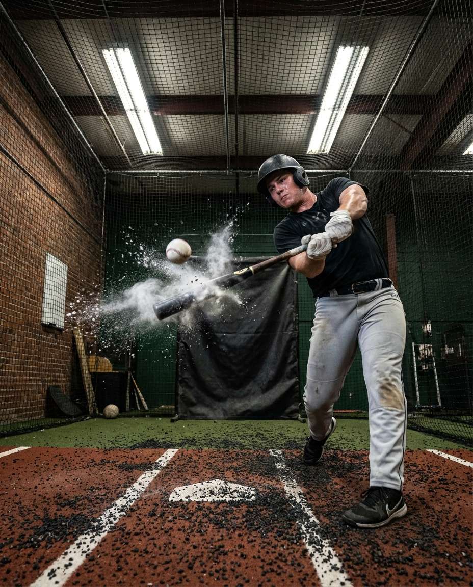 Batting Cage Sparks AI portrait — Gemini AI Baseball Photo Prompts