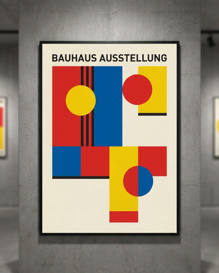 Bauhaus Color Blocks AI portrait — Geometric Poster Prompts