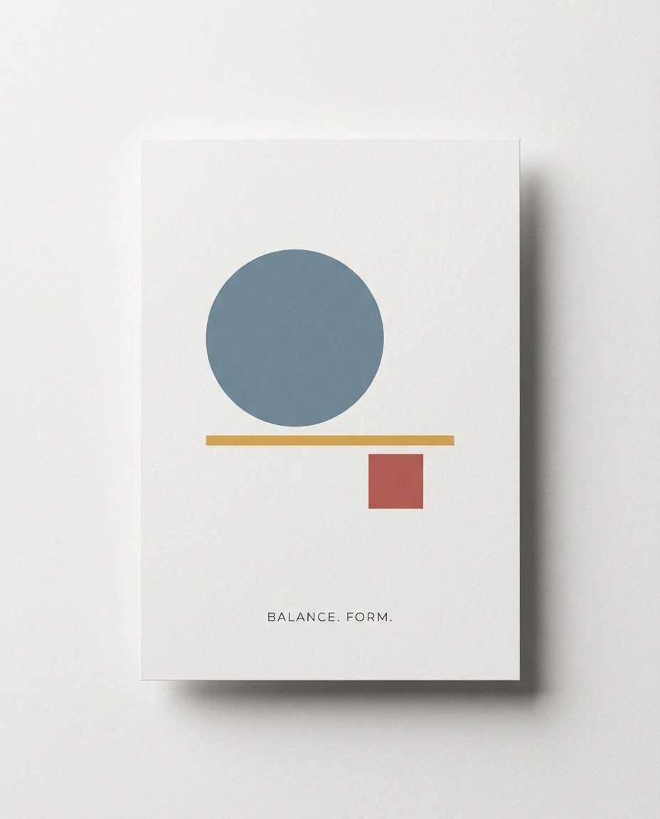 Bauhaus Minimal Shapes AI portrait — AI Minimalist Card Prompts