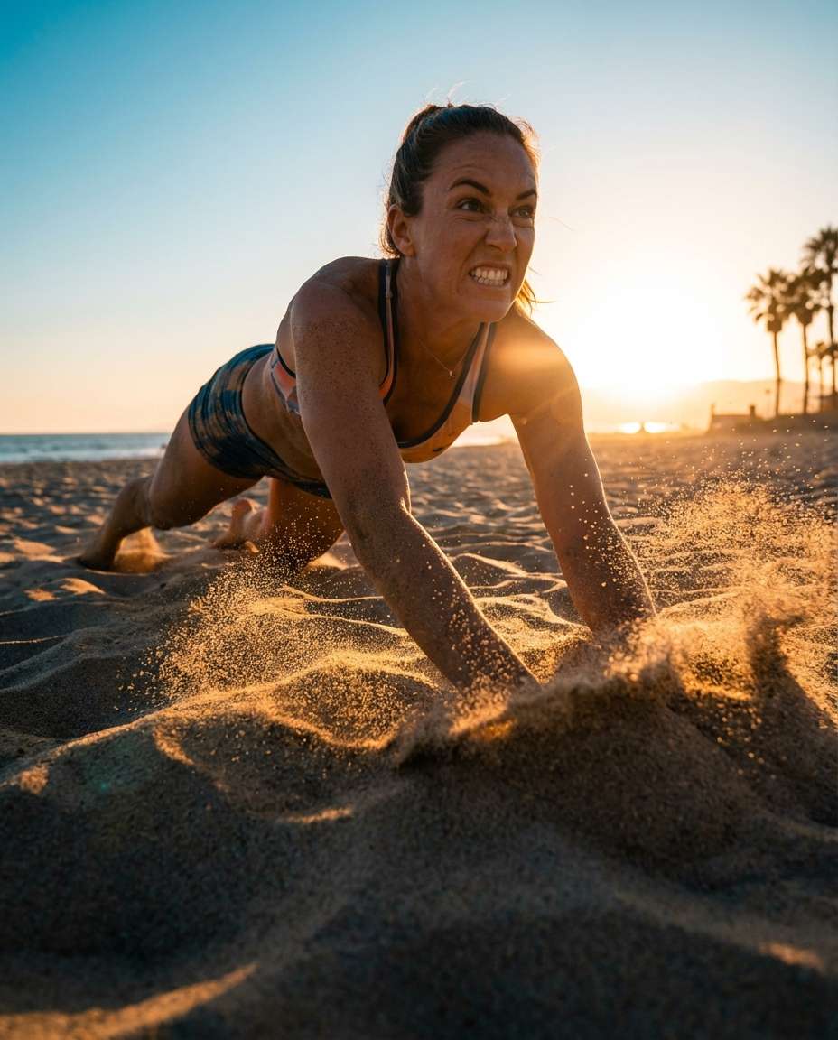 Beach Dive Save AI portrait example — Gemini AI Volleyball Player Photo Prompts
