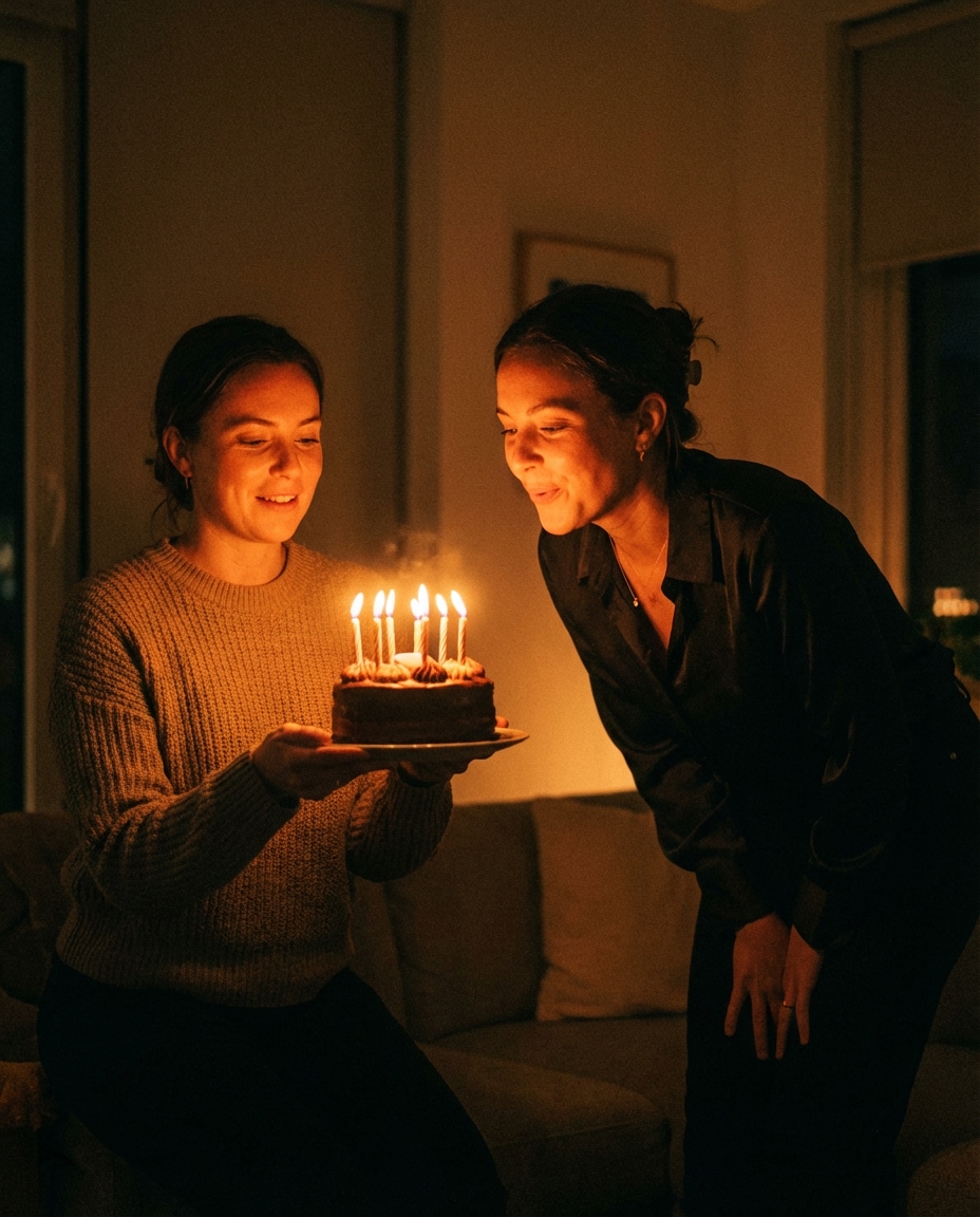 Birthday Candle Glow AI portrait — Gemini Prompt for Sisters