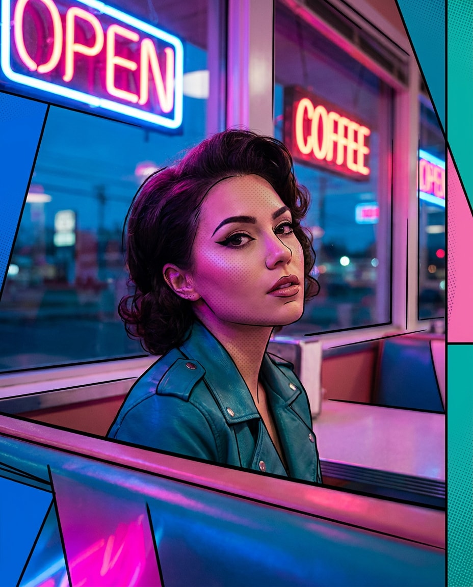 Blue Hour Diner AI portrait
