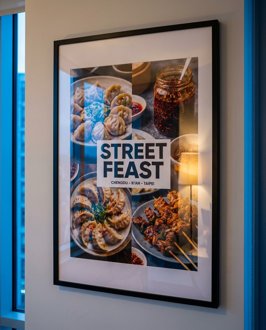 Blue Hour Street Food AI portrait