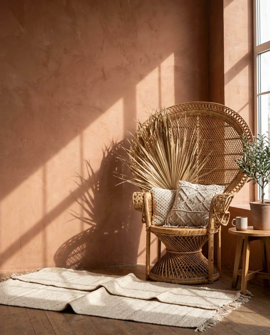 Boho Rattan Chair AI portrait
