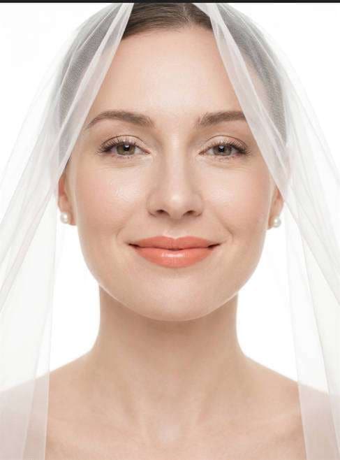 Bridal Peach Soft Neutral AI portrait example — Gemini Lipstick Prompt