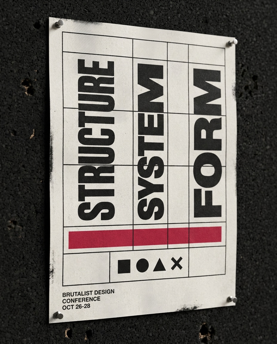 Brutalist Grid Poster AI portrait