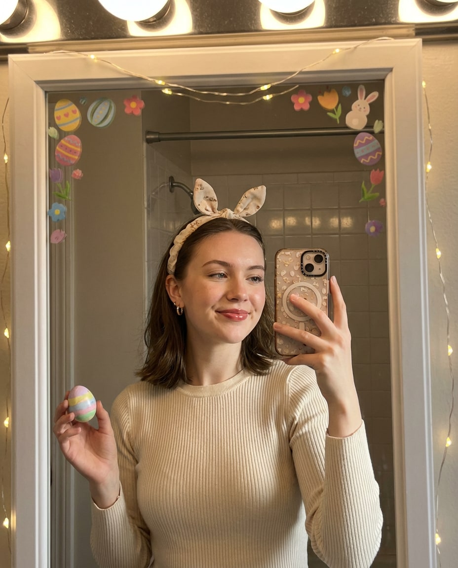 Bunny Ears Selfie AI portrait