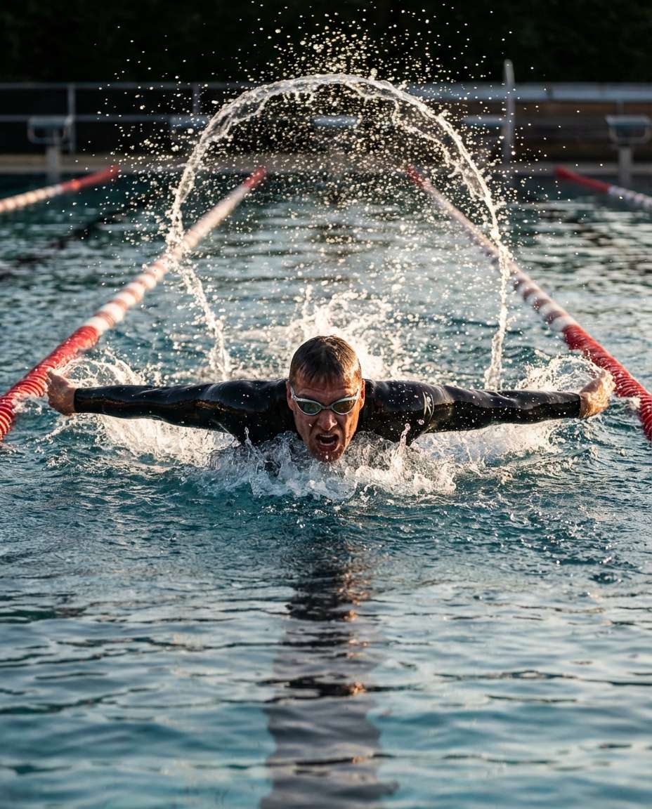 Butterfly Power Frame AI portrait example — Gemini AI Swimmer Photo Prompts