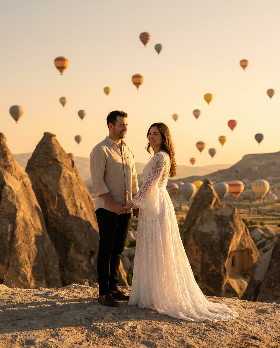 Cappadocia Dawn Couple AI portrait