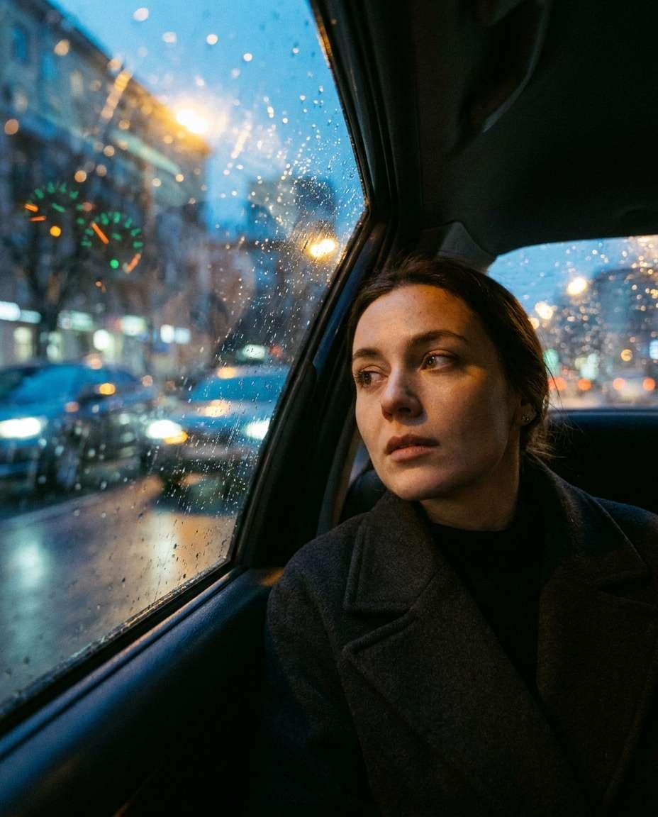 Car Window Cinematic AI portrait — Gemini AI Blue Hour Photo Prompt