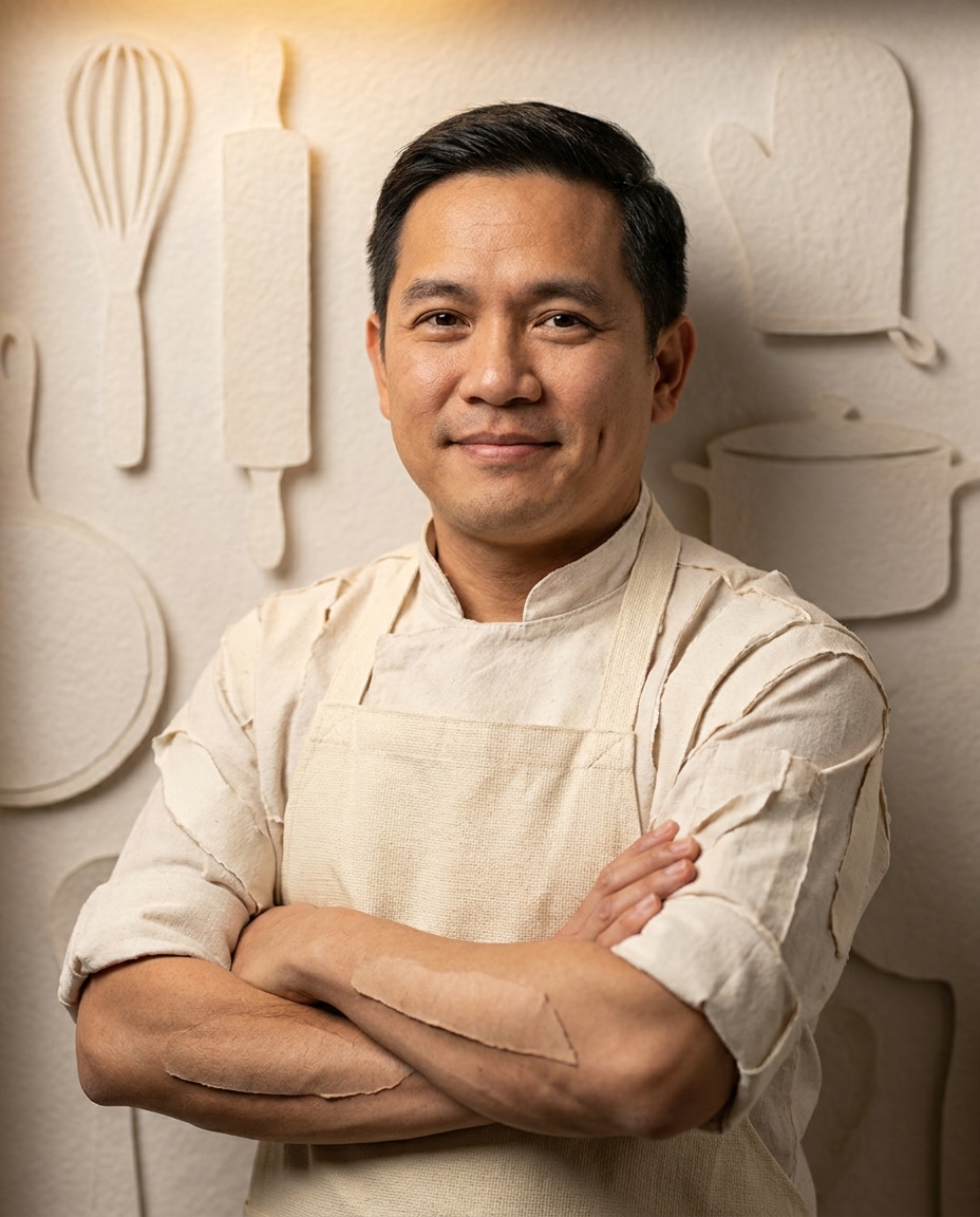 Chef Apron Portrait AI portrait example — Gemini AI Paper Craft Style Prompts for Portrait Art