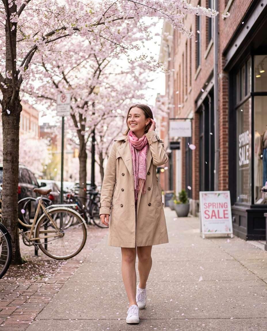 Cherry Blossom Street AI portrait