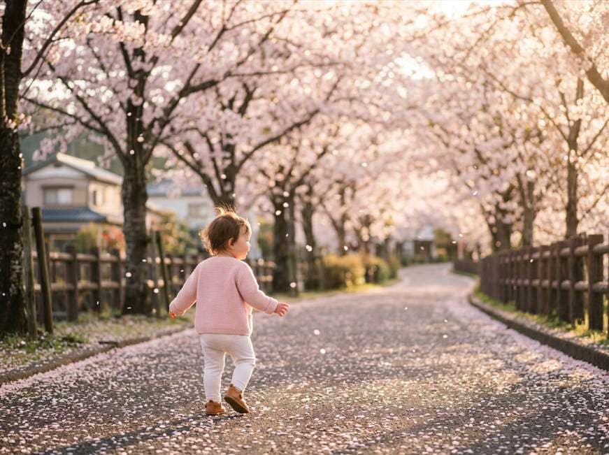 Cherry Blossom Stroller AI portrait