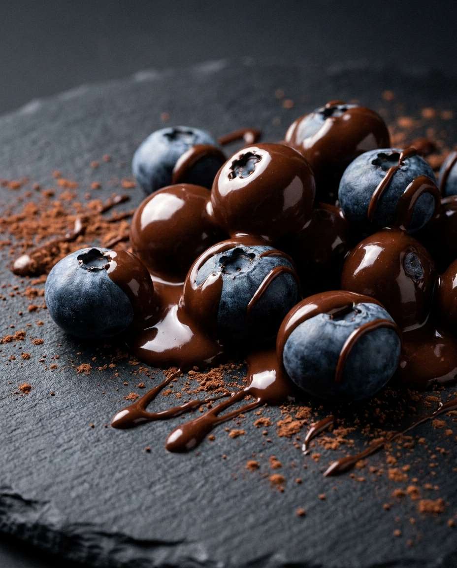 Chocolate Blueberry Dip AI portrait example — AI Blueberry Image Prompts for Gemini & ChatGPT