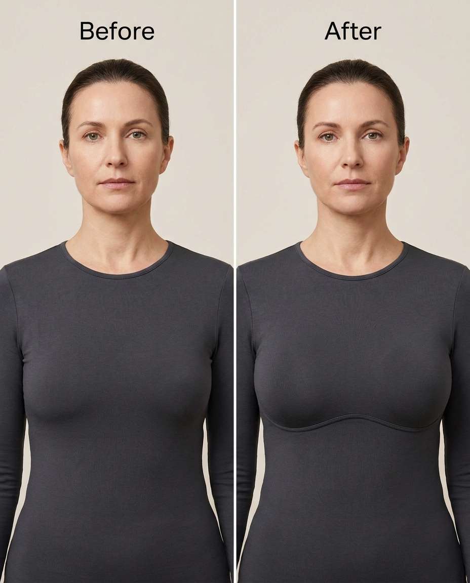 Cinch Underbust Contour AI portrait example — AI Breast Expansion Prompts for Gemini & ChatGPT: 25+ natural retouch ideas