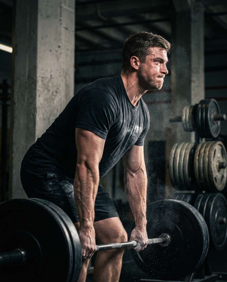 Cinematic Deadlift Moment AI portrait