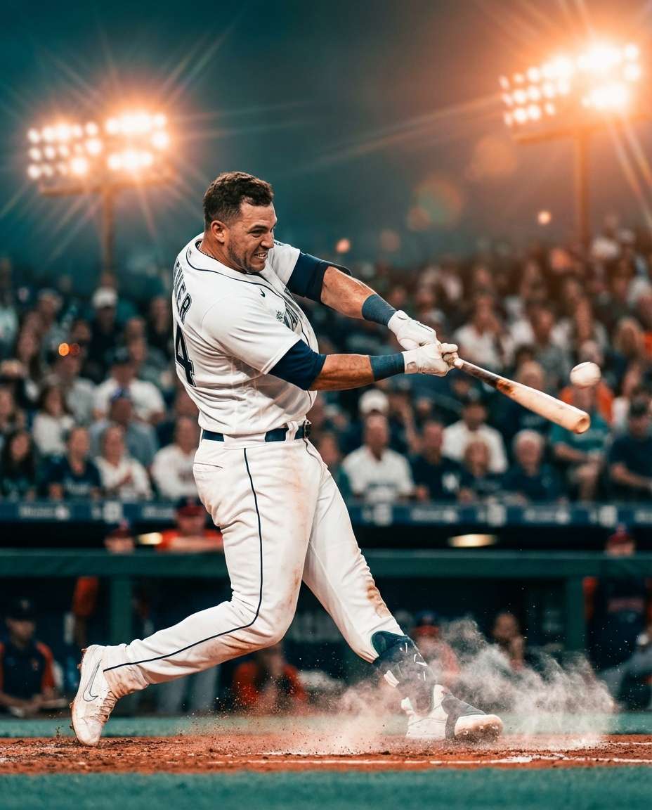 Cinematic Home Run AI portrait — Gemini AI Baseball Photo Prompts