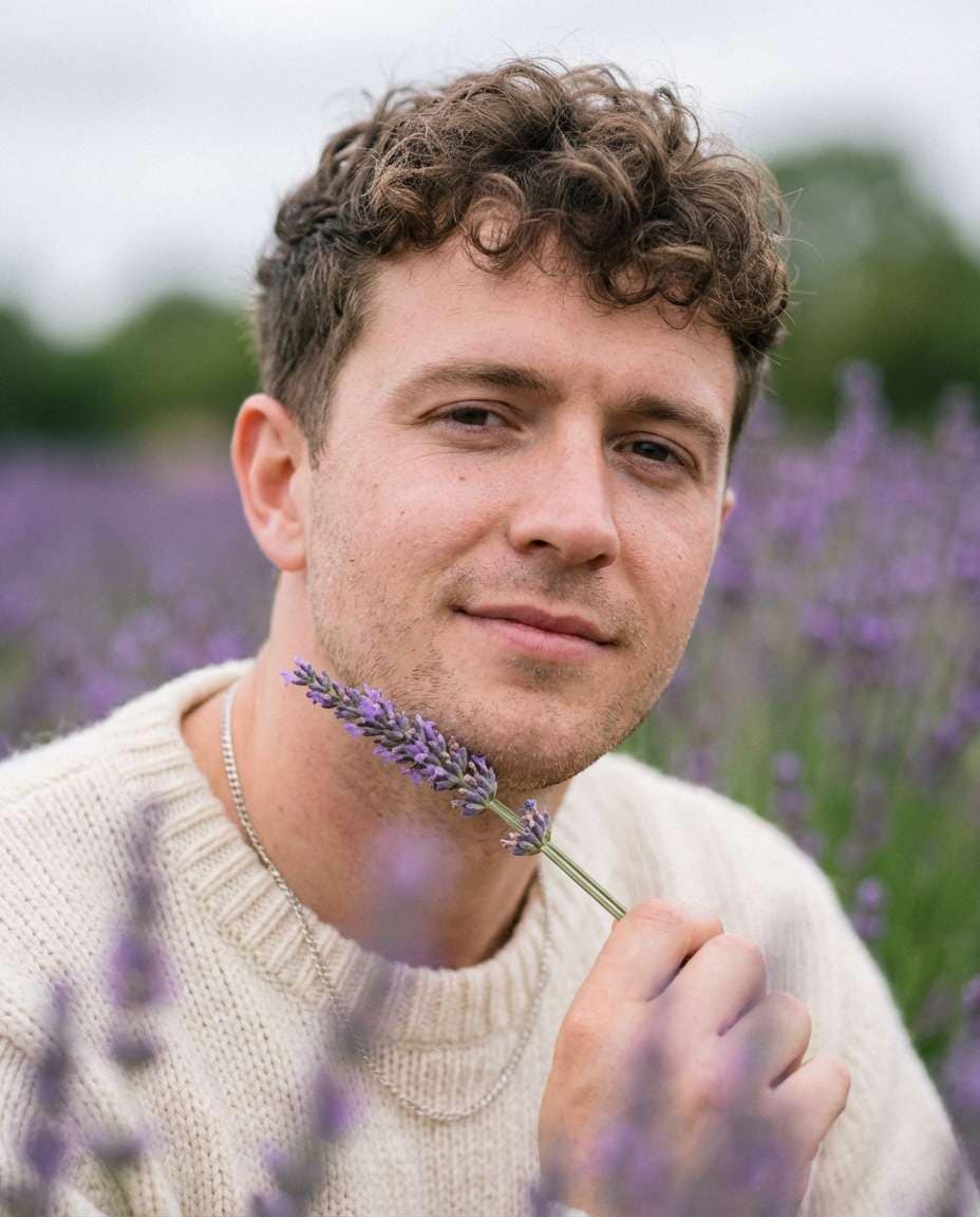 Close-Up Lavender Bokeh AI portrait