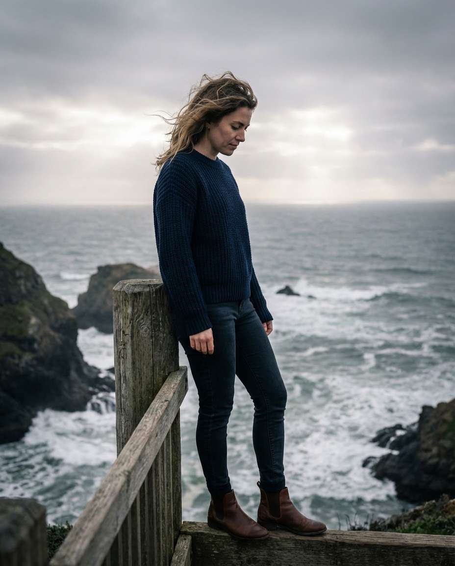 Coastal Cliff View AI portrait example — AI Travel Photography Prompt