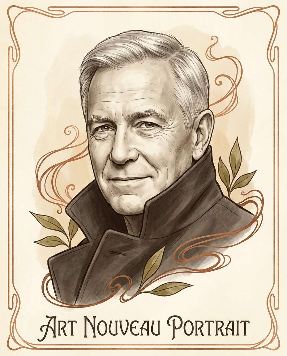 Copper Ink Minimal AI portrait example — Free Copy & Paste