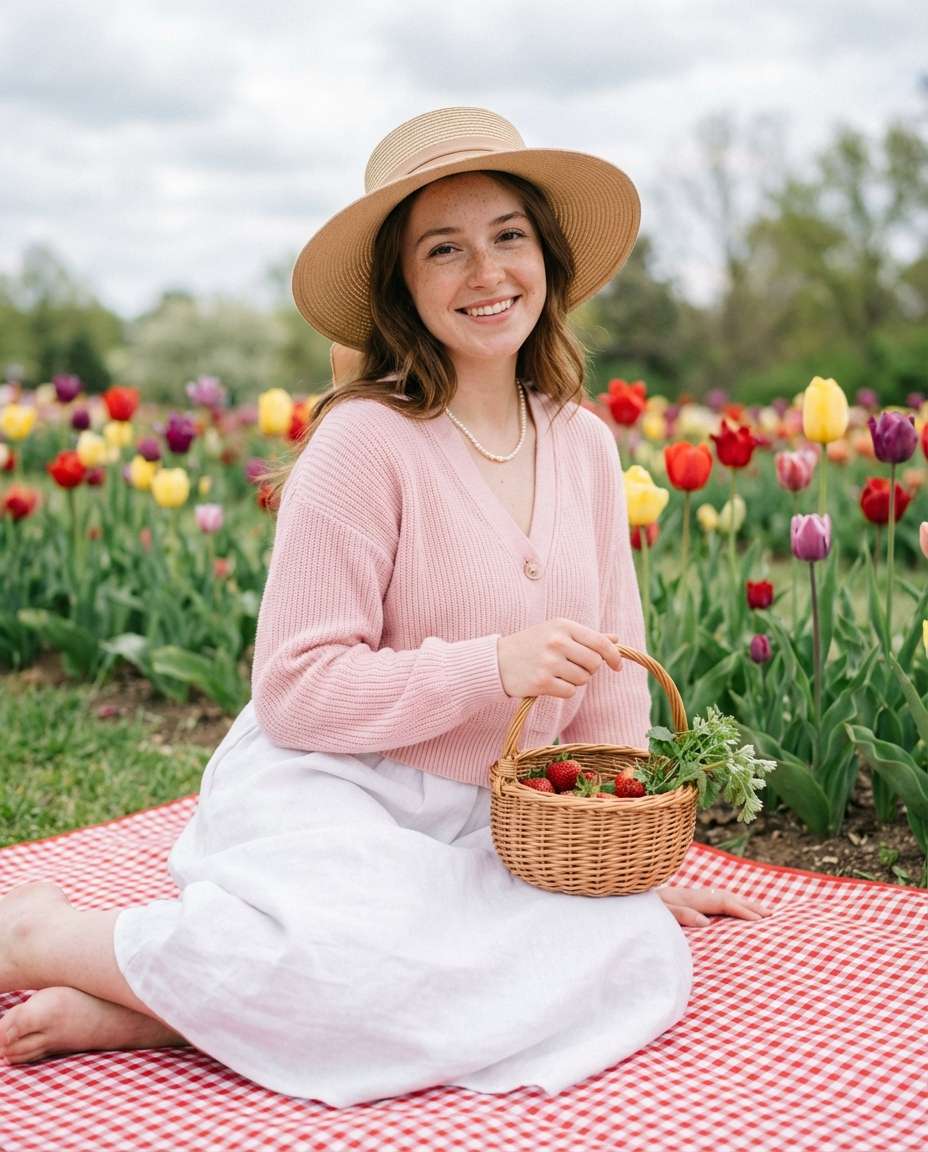 Cottagecore Picnic AI portrait