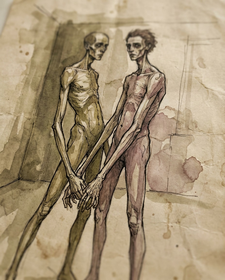 Couple, Awkward Intimacy AI portrait
