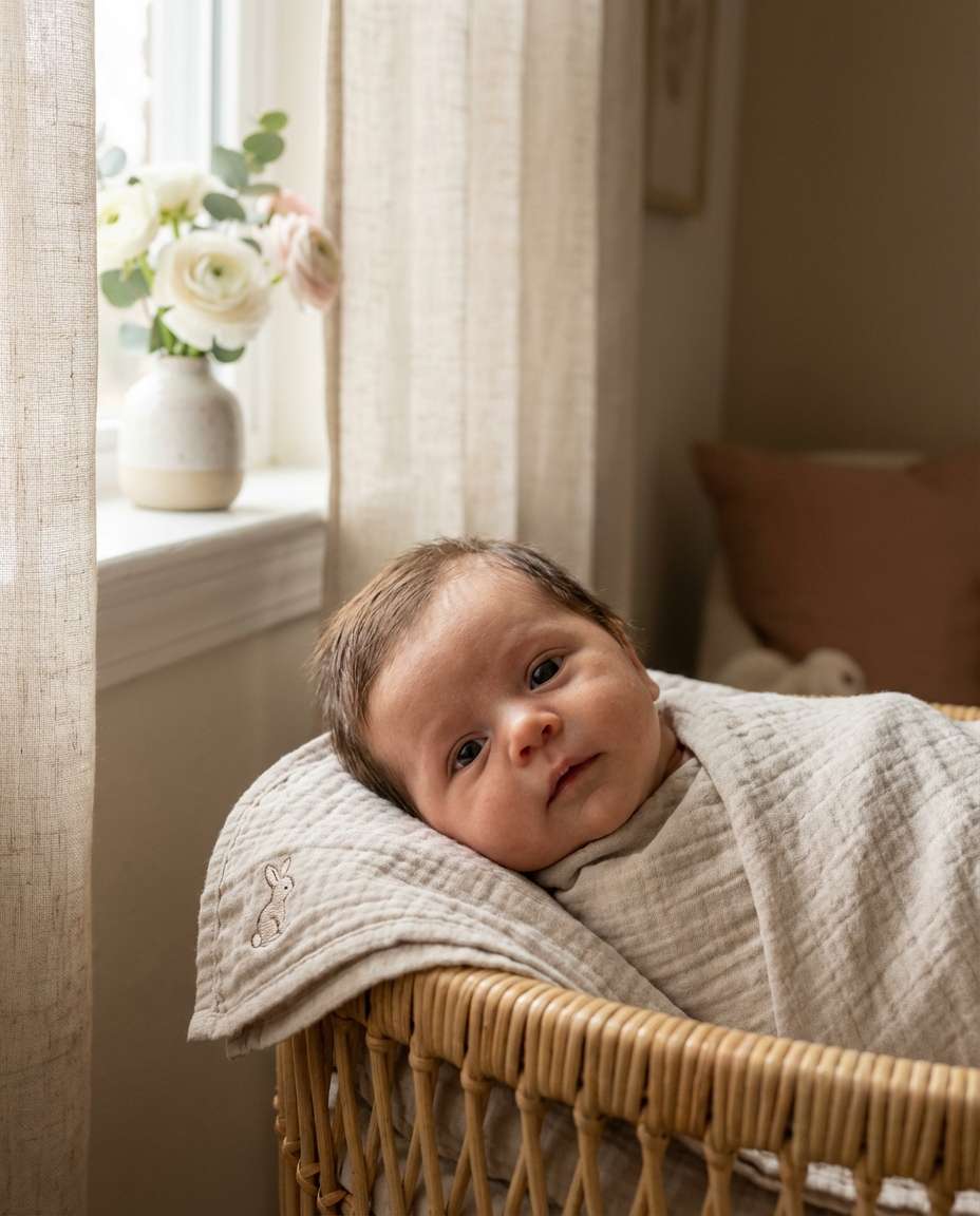 Cozy Nursery Basket AI portrait