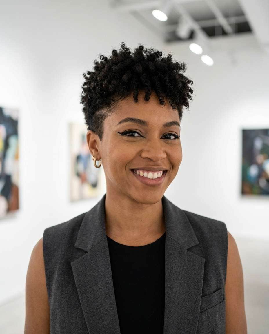 Curly Pixie Cut AI portrait example — Test 25 Curly Hairstyles with Gemini AI Prompt and See What Suits Your Texture