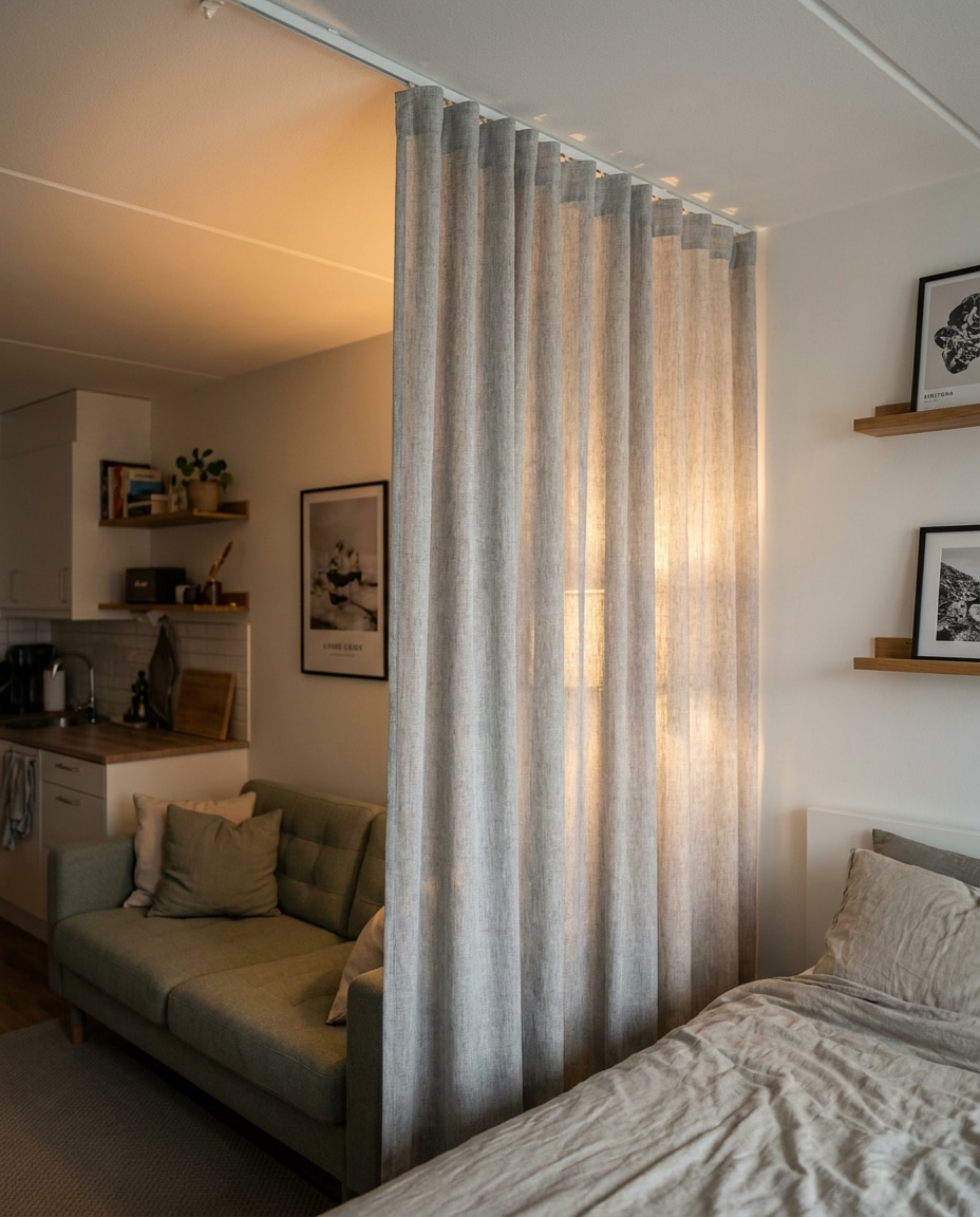 Curtains in Tiny Studio AI portrait example — Gemini AI Curtain Image Prompts