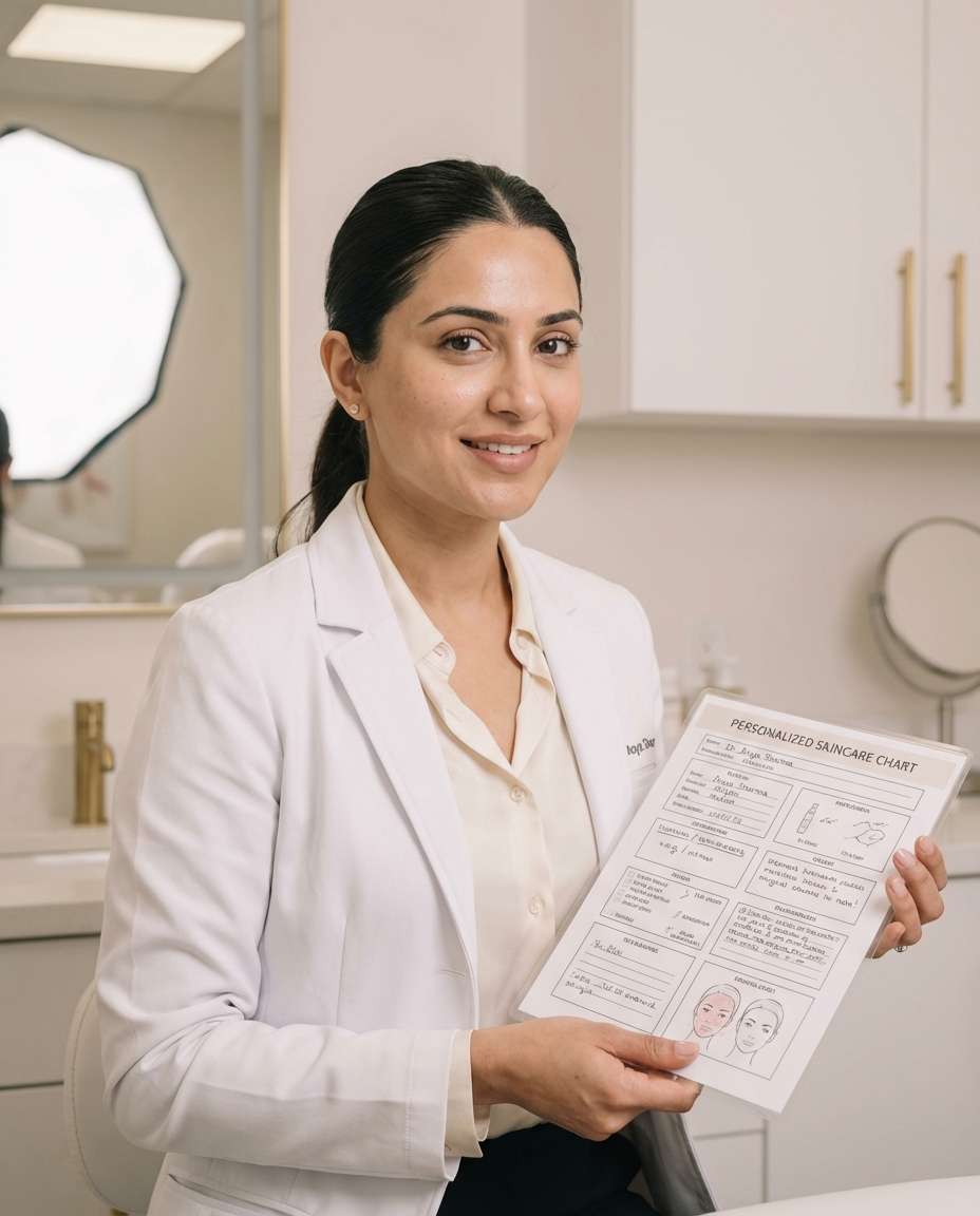 Dermatology Studio Clean AI portrait example — Gemini AI Doctor Photo Prompt